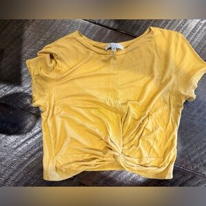 Gaze Mustard Twist Detail Crop Top